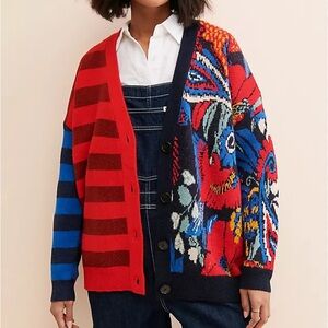 FARM Rio Multicolor Striped and Patterned Cardigan